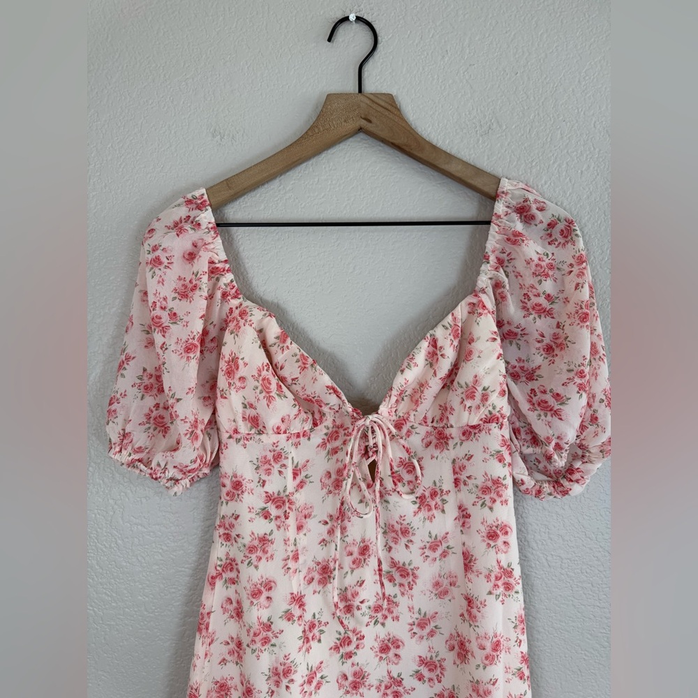Revolve More To Come Sherrie Puff Sleeve Pink Floral Mini Dress size XS $78 - Picture 4 of 16